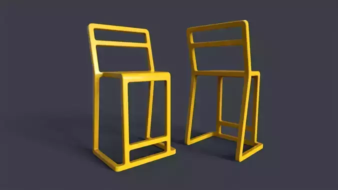 Modern Indoor Metal Chair 1 PBR Game Ready