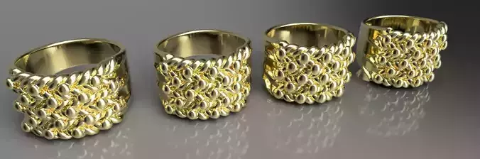 5 row keeper rings gold silver  3D print model