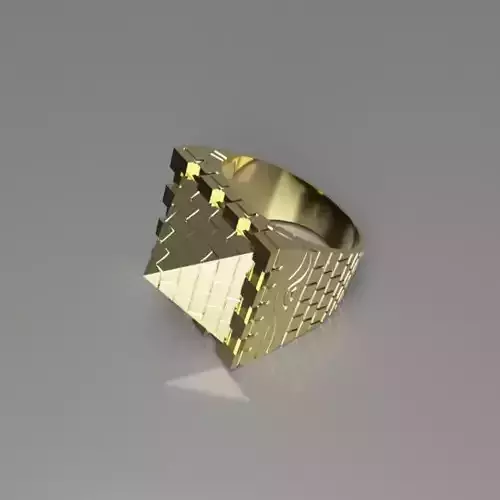 pyramid ring gold  3D print model