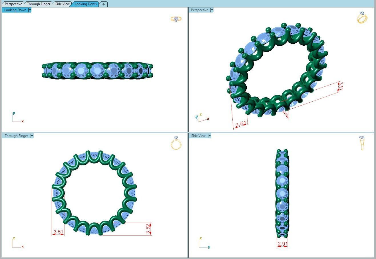 Ring060 gold diamond eternity ring 3D print model_5