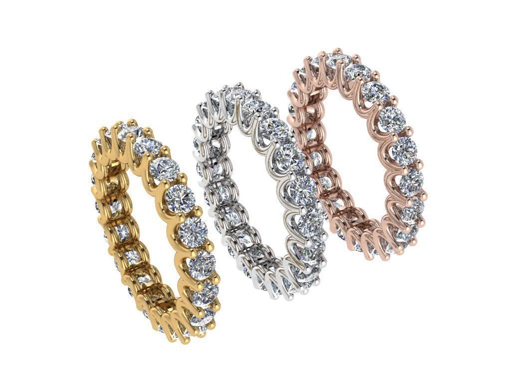 Ring060 gold diamond eternity ring 3D print model_4