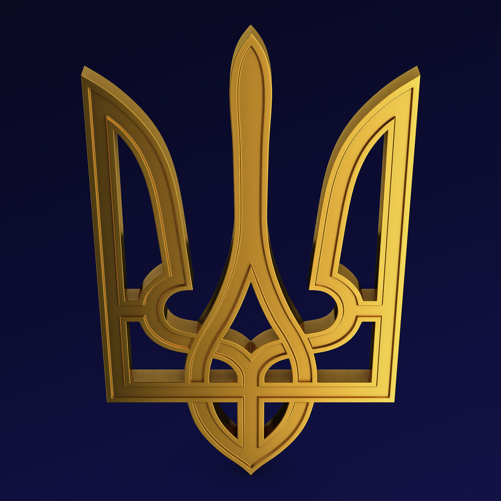 Ukraine State Emblem M 5 3D model_2
