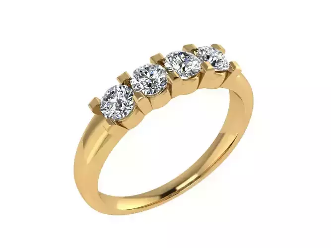 Ring062 four stone diamond ring gold