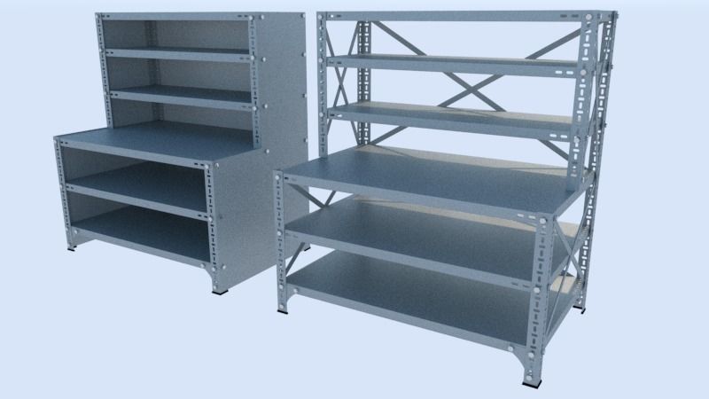 Storage and Archiving Steel Racking Systems 3D Model Collection_10