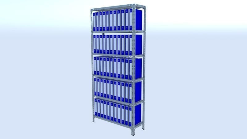 Storage and Archiving Steel Racking Systems 3D Model Collection_4