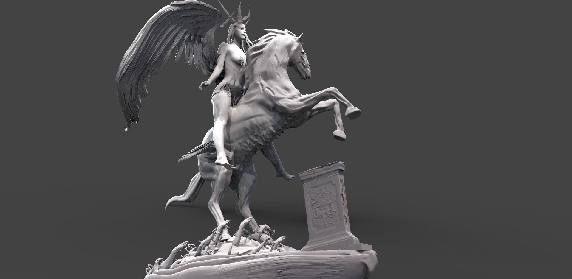 Holy Angel on horseback 2  3D model_1