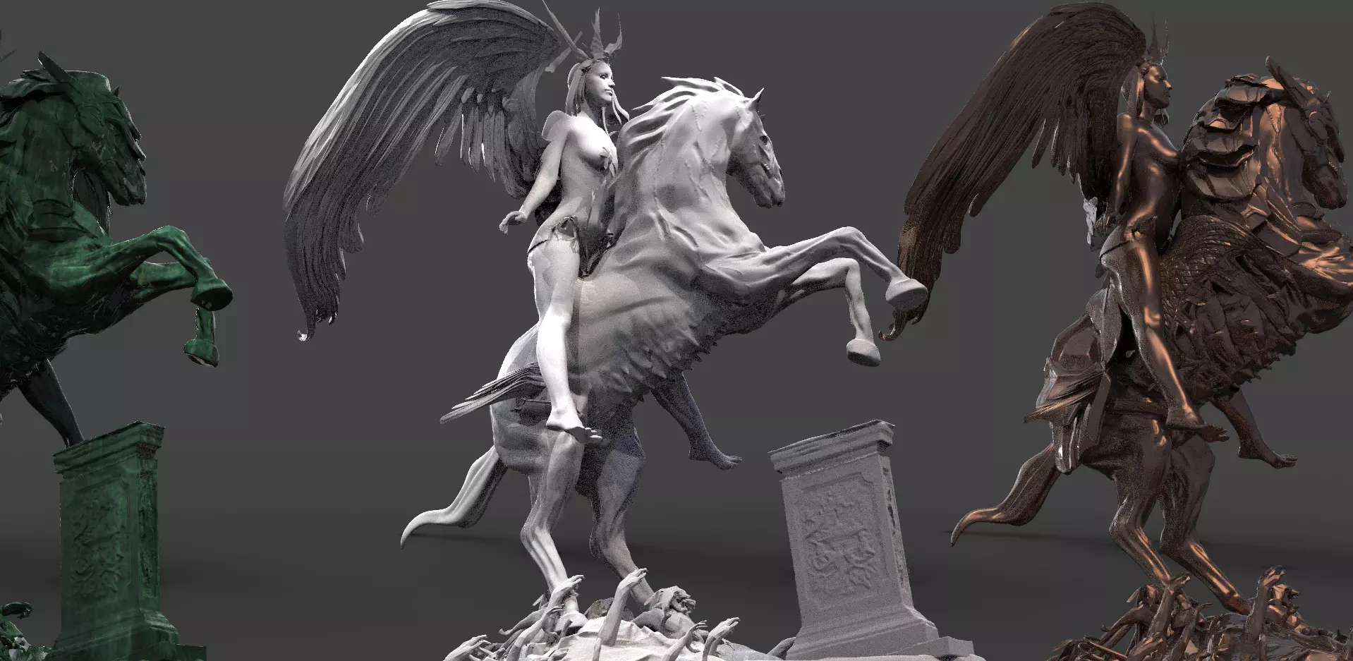 Holy Angel on horseback 2  3D model_0