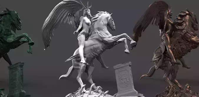 Holy Angel on horseback 2  3D model