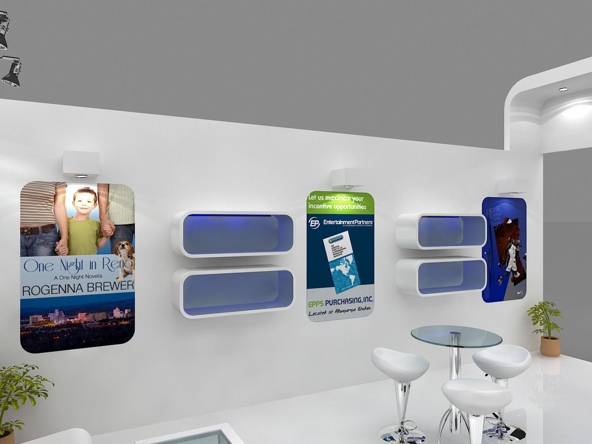 Exhibition Booth 3D Model 6 mtr x 3 mtr 2 sides open 3D model_4