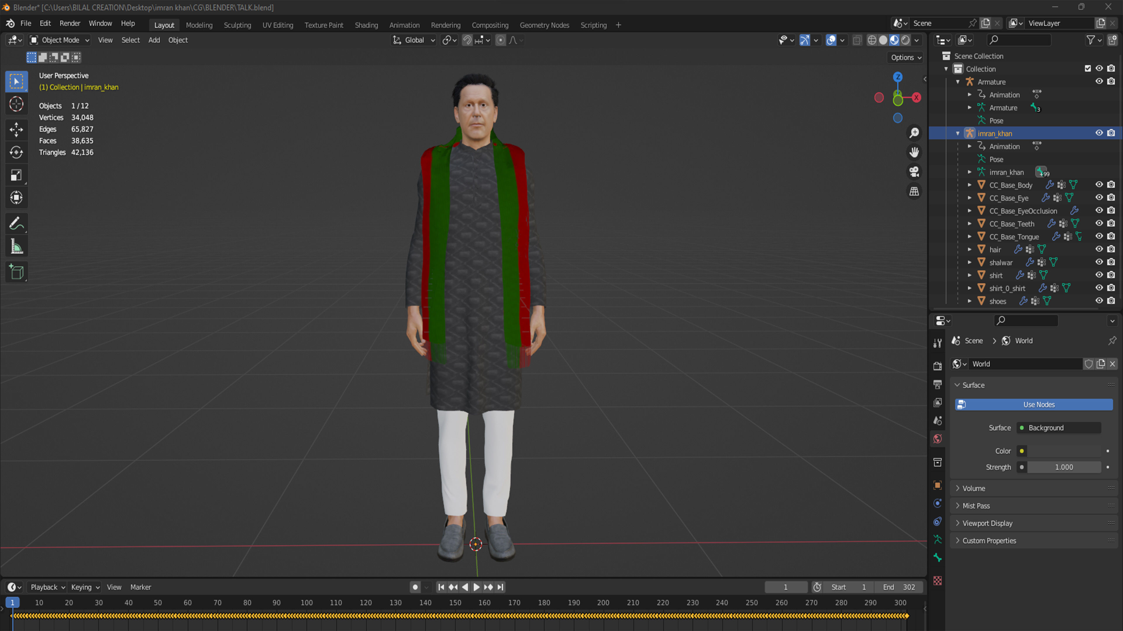 Imran Khan with Animation 3D model_14