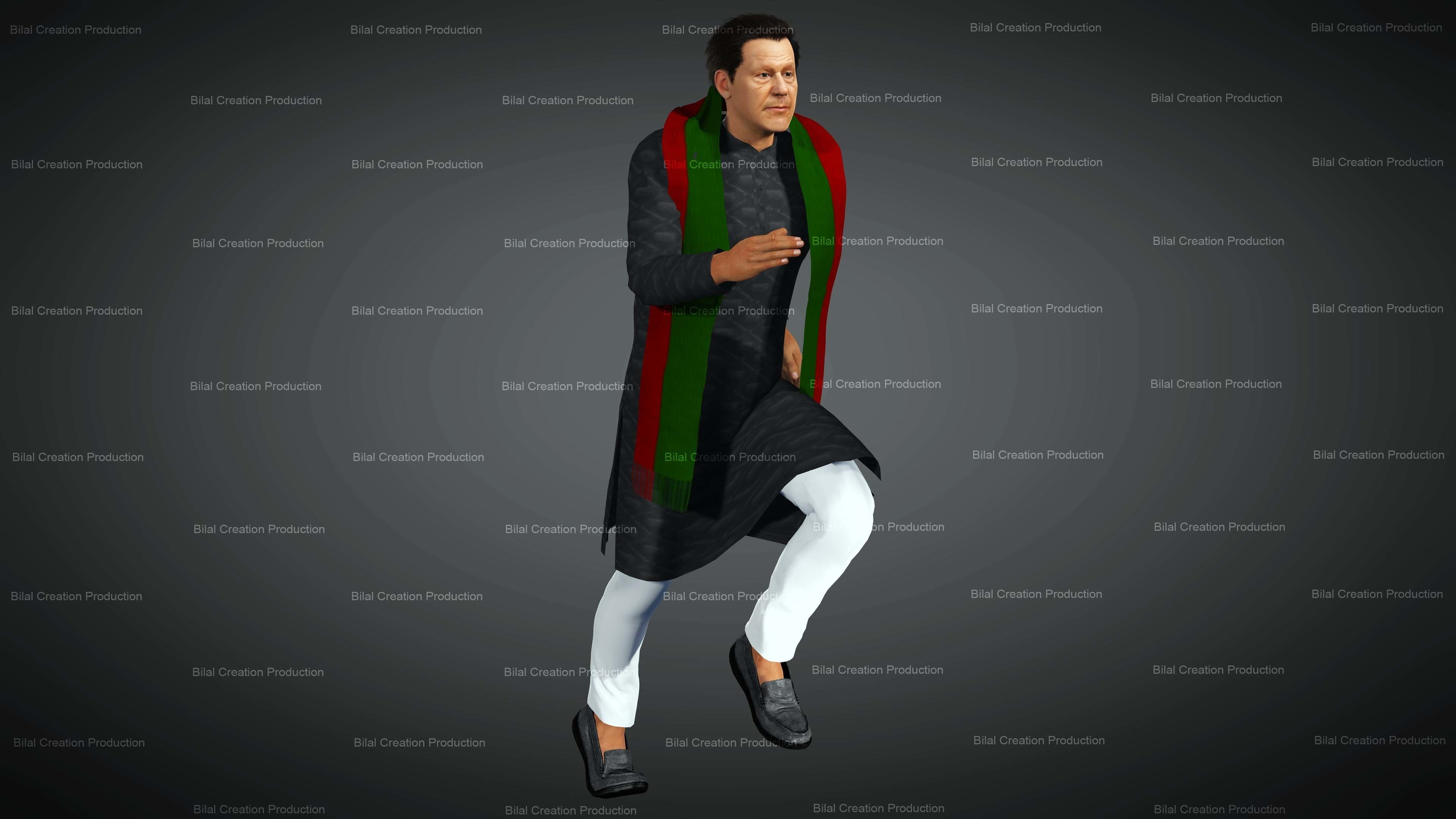 Imran Khan with Animation 3D model_10