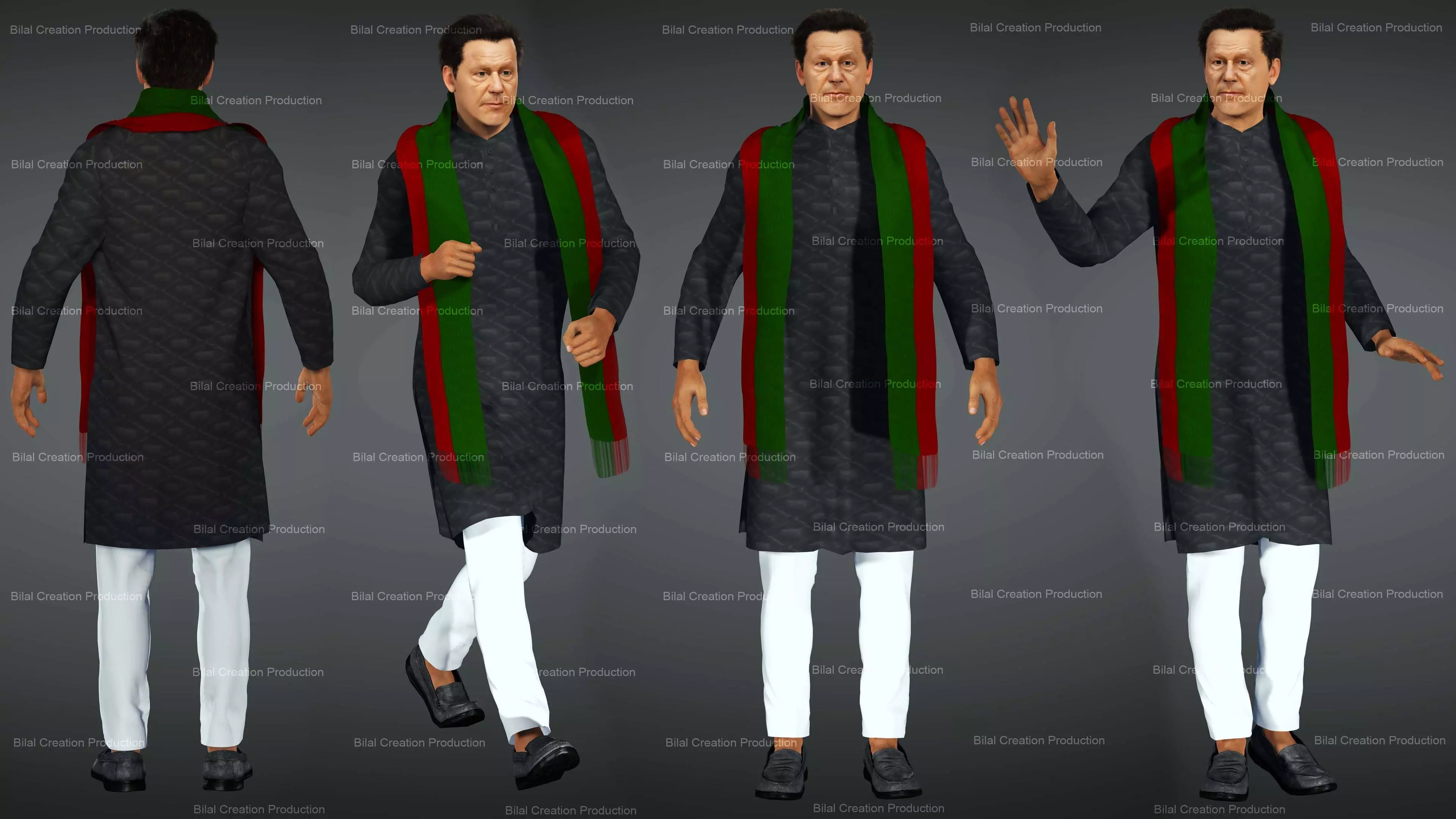 Imran Khan with Animation 3D model_0