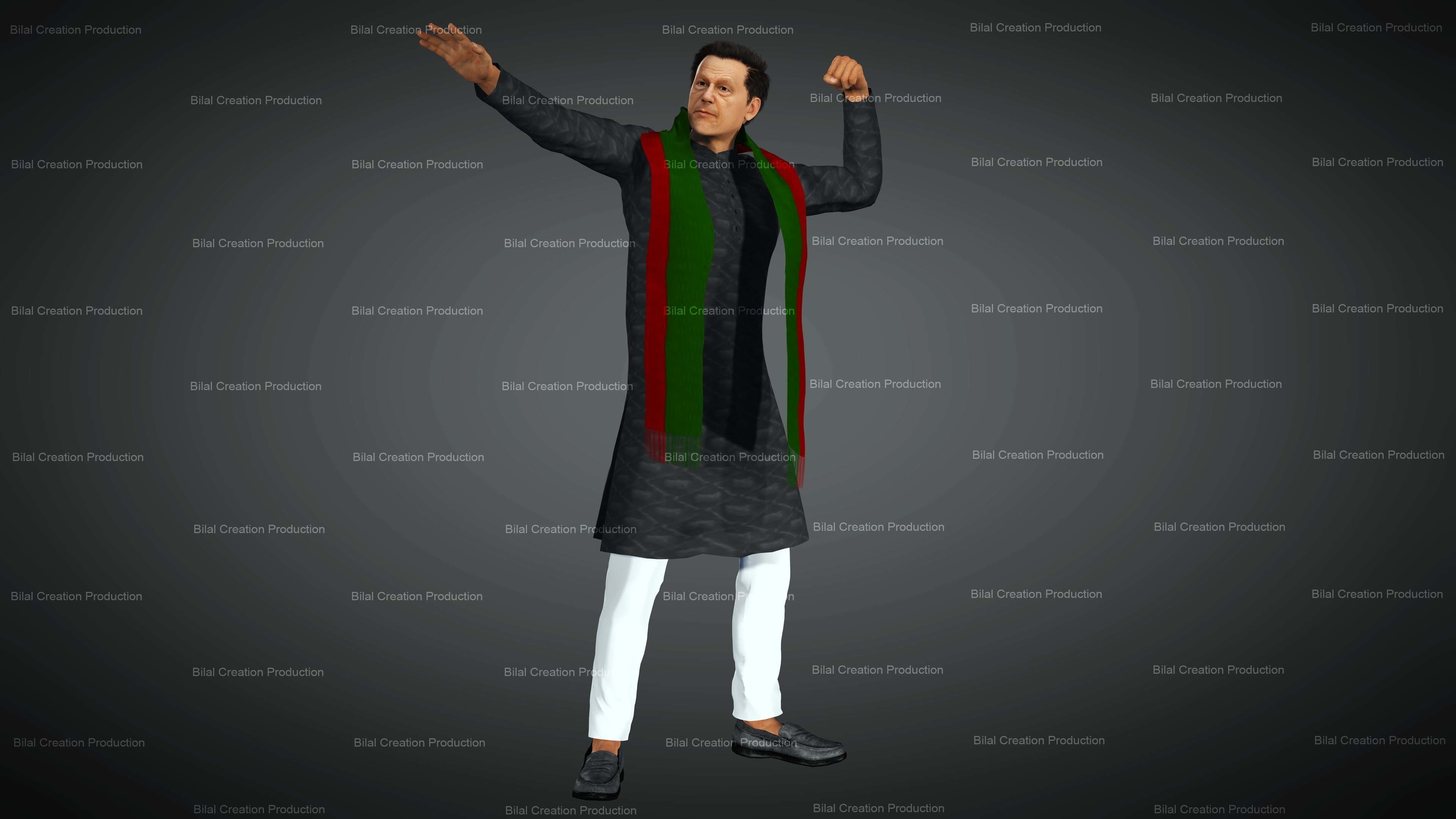 Imran Khan with Animation 3D model_11