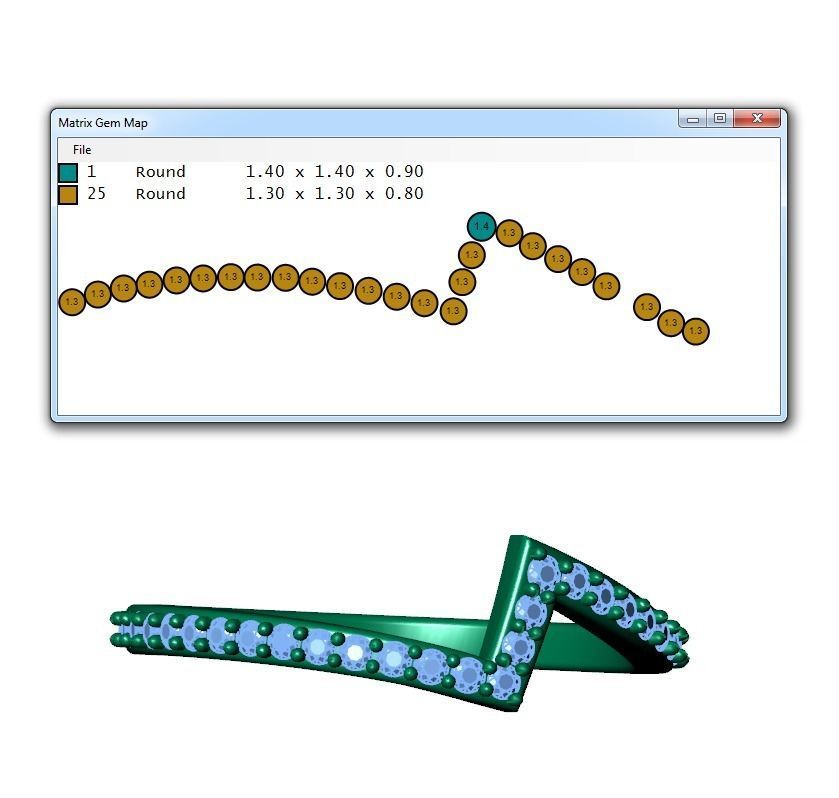 Ring063 chevron diamond ring gold 3D print model_6