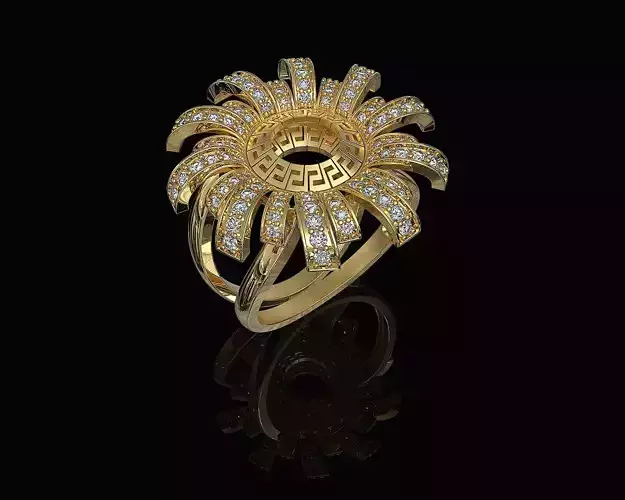 brilliant sun ring 3D print model