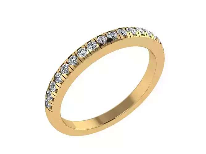 Ring064 gold wedding band with diamonds