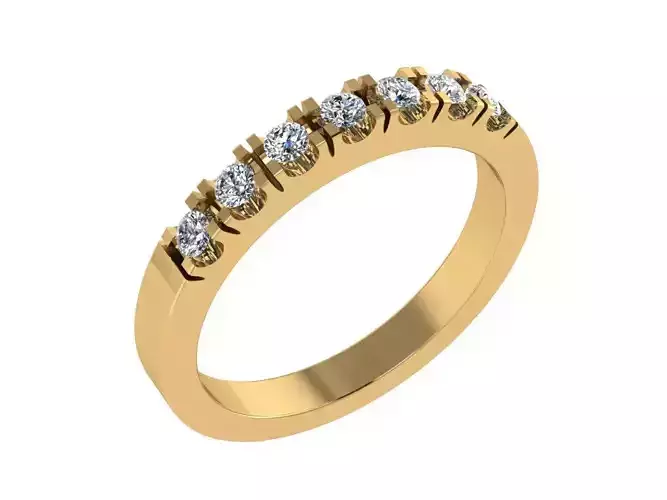 Ring065 gold wedding band with diamonds
