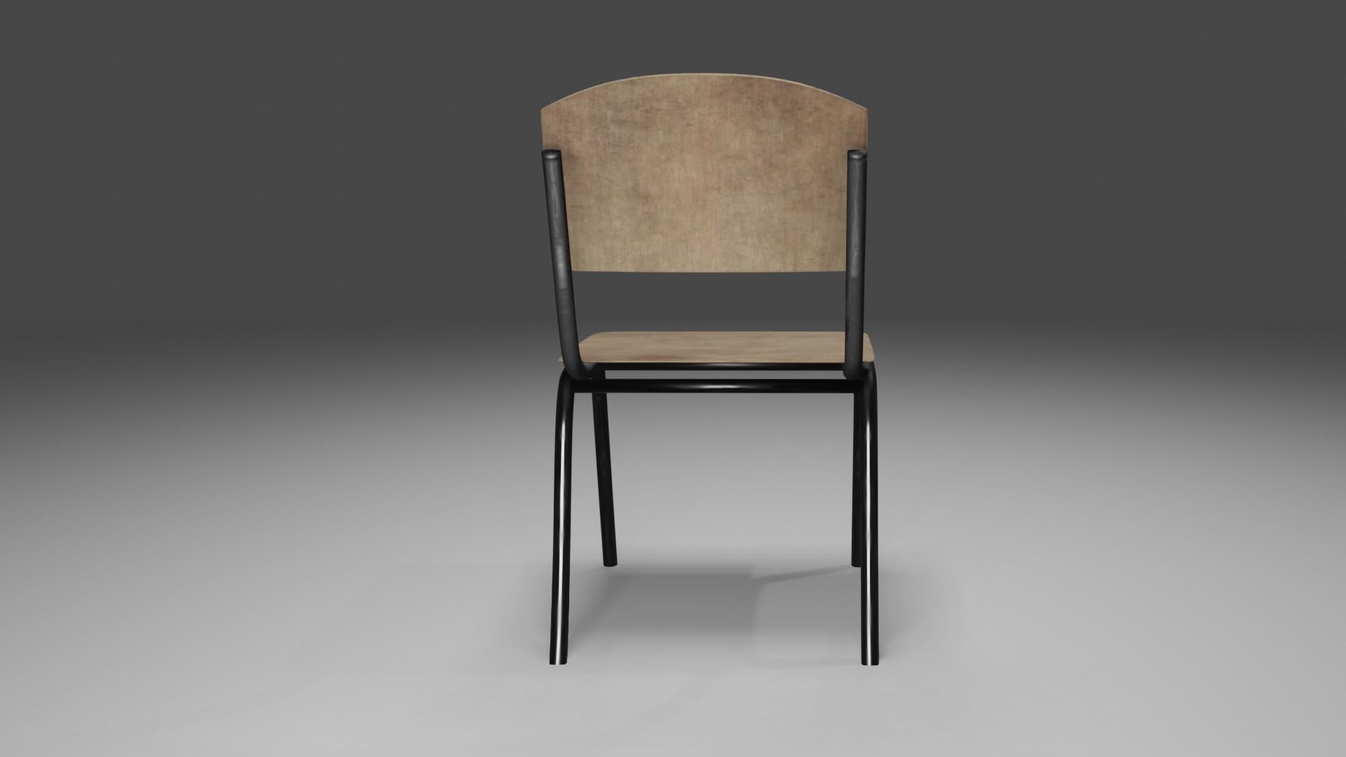 wooden chair 3d game assets Low-poly 3D model_4
