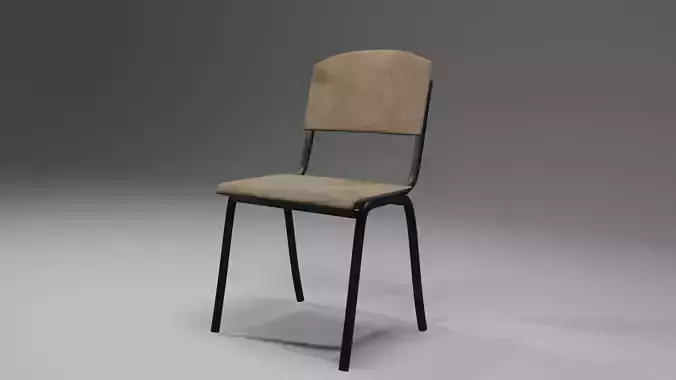 wooden chair 3d game assets Low-poly 3D model