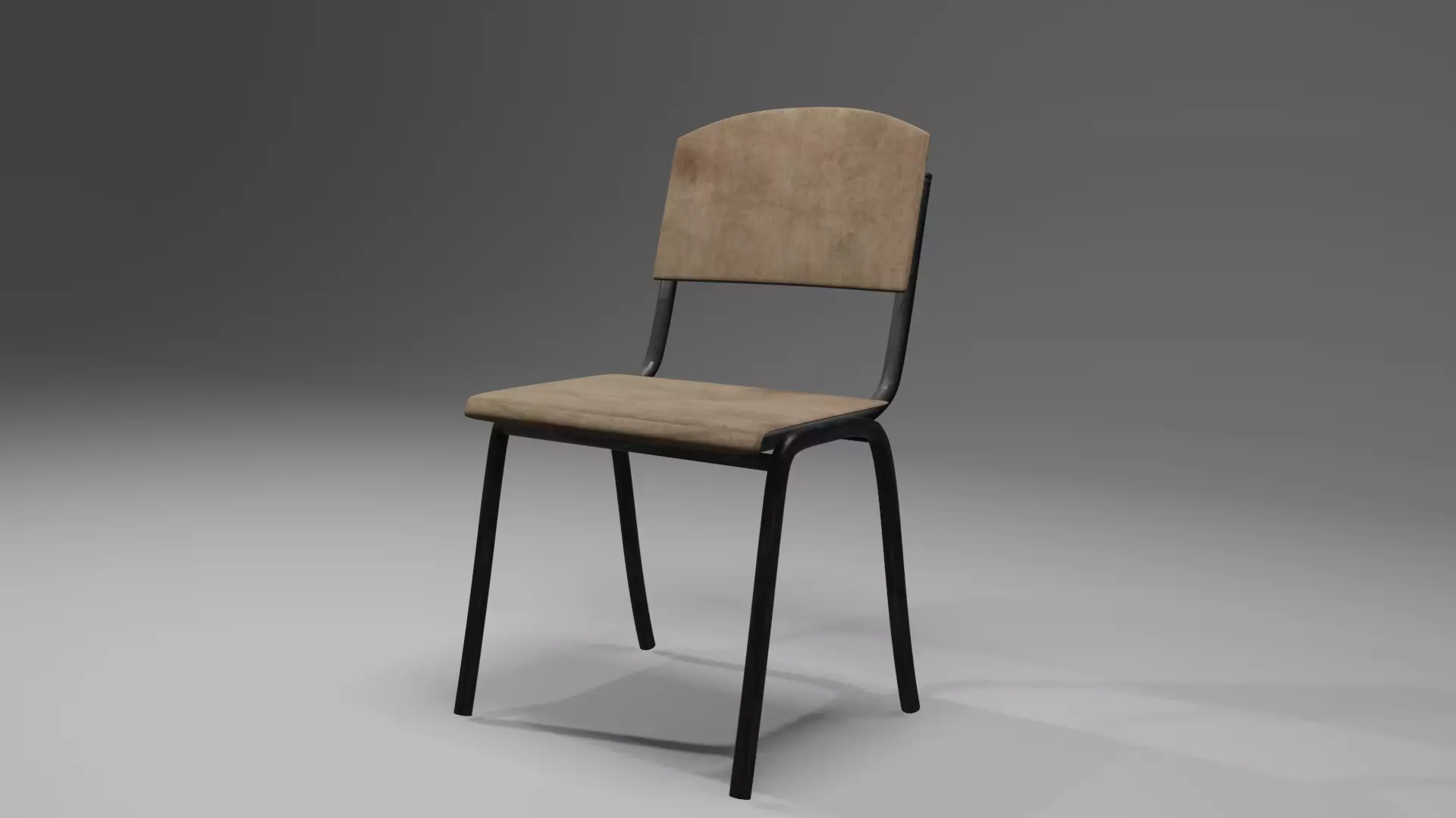 wooden chair 3d game assets Low-poly 3D model_0