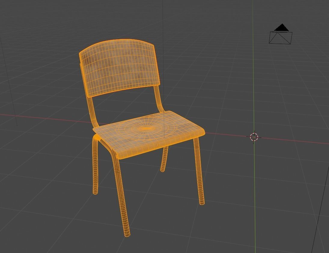 wooden chair 3d game assets Low-poly 3D model_1