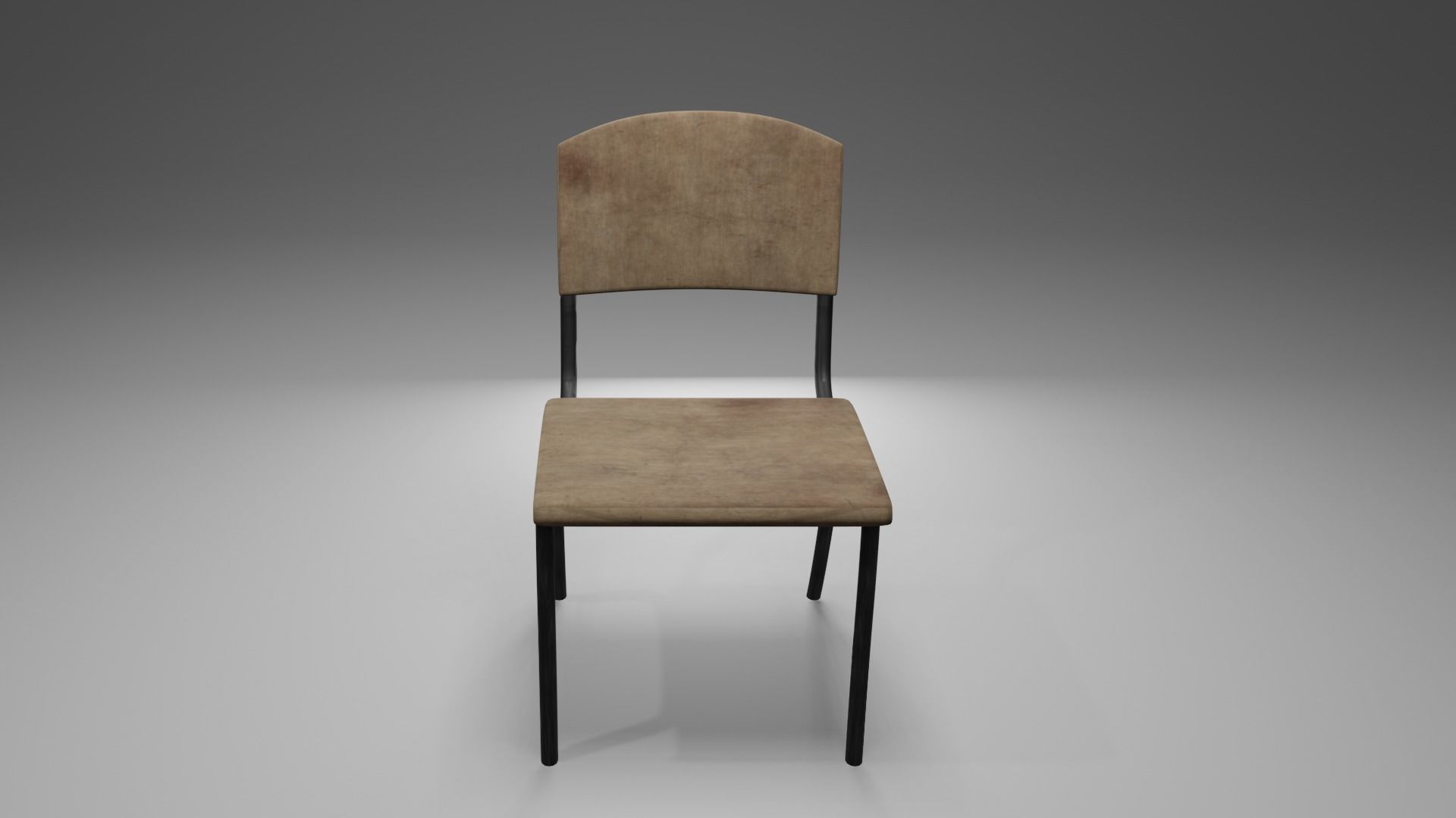 wooden chair 3d game assets Low-poly 3D model_2