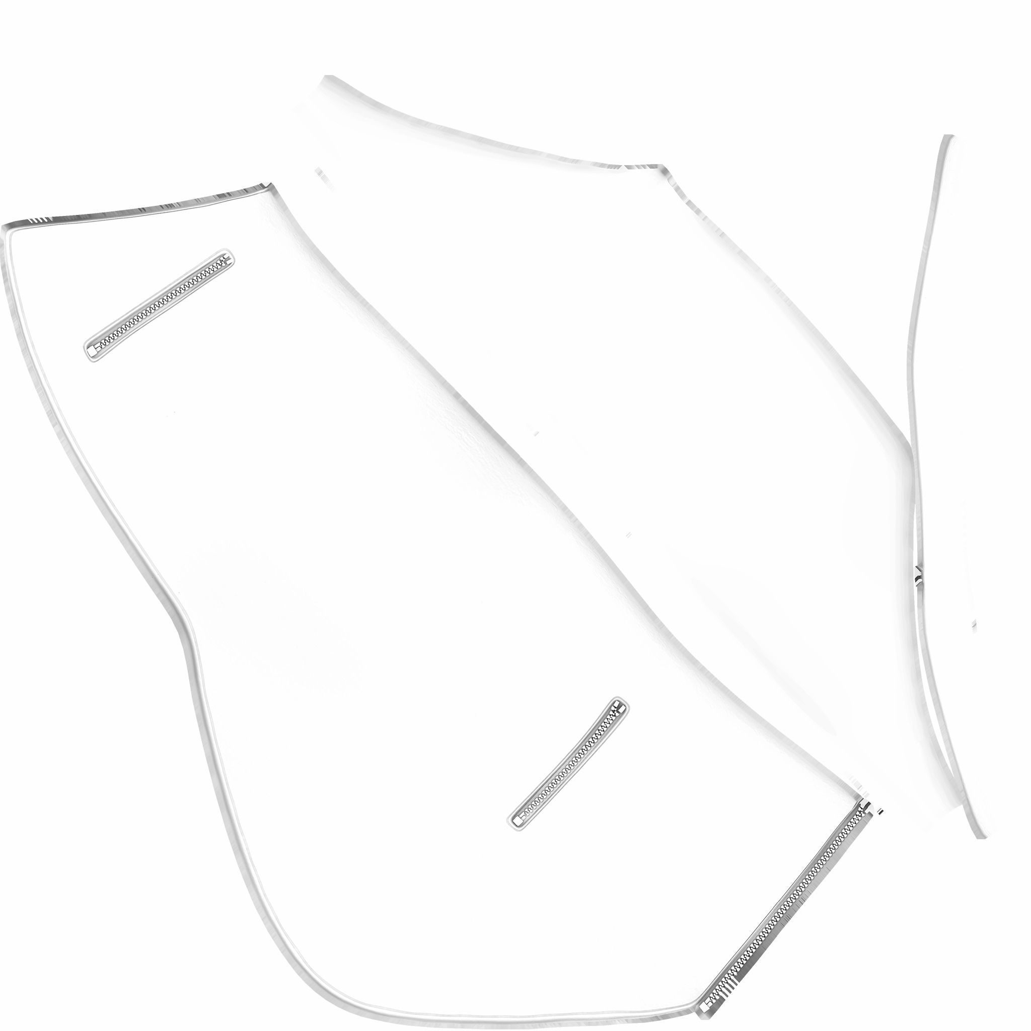 Black Knee Length Leather Skirt Low-poly 3D model_13