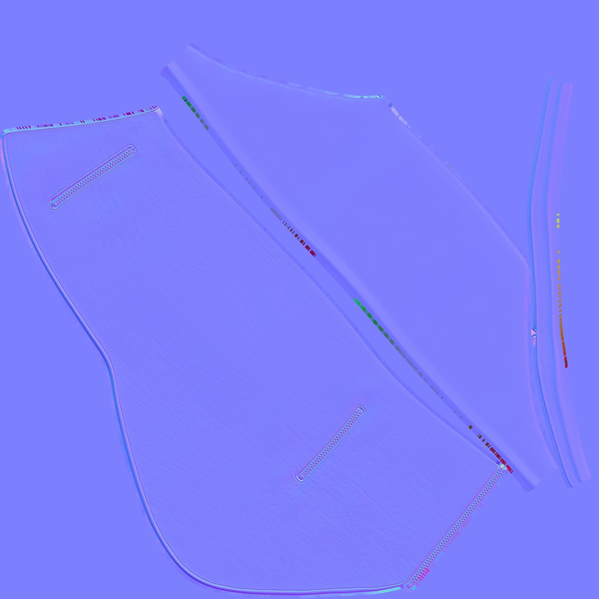 Black Knee Length Leather Skirt Low-poly 3D model_11