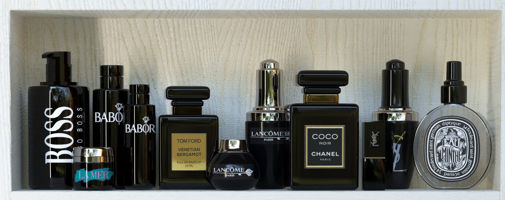 Shelf with cosmetics in a beauty salon 12 3D model_2