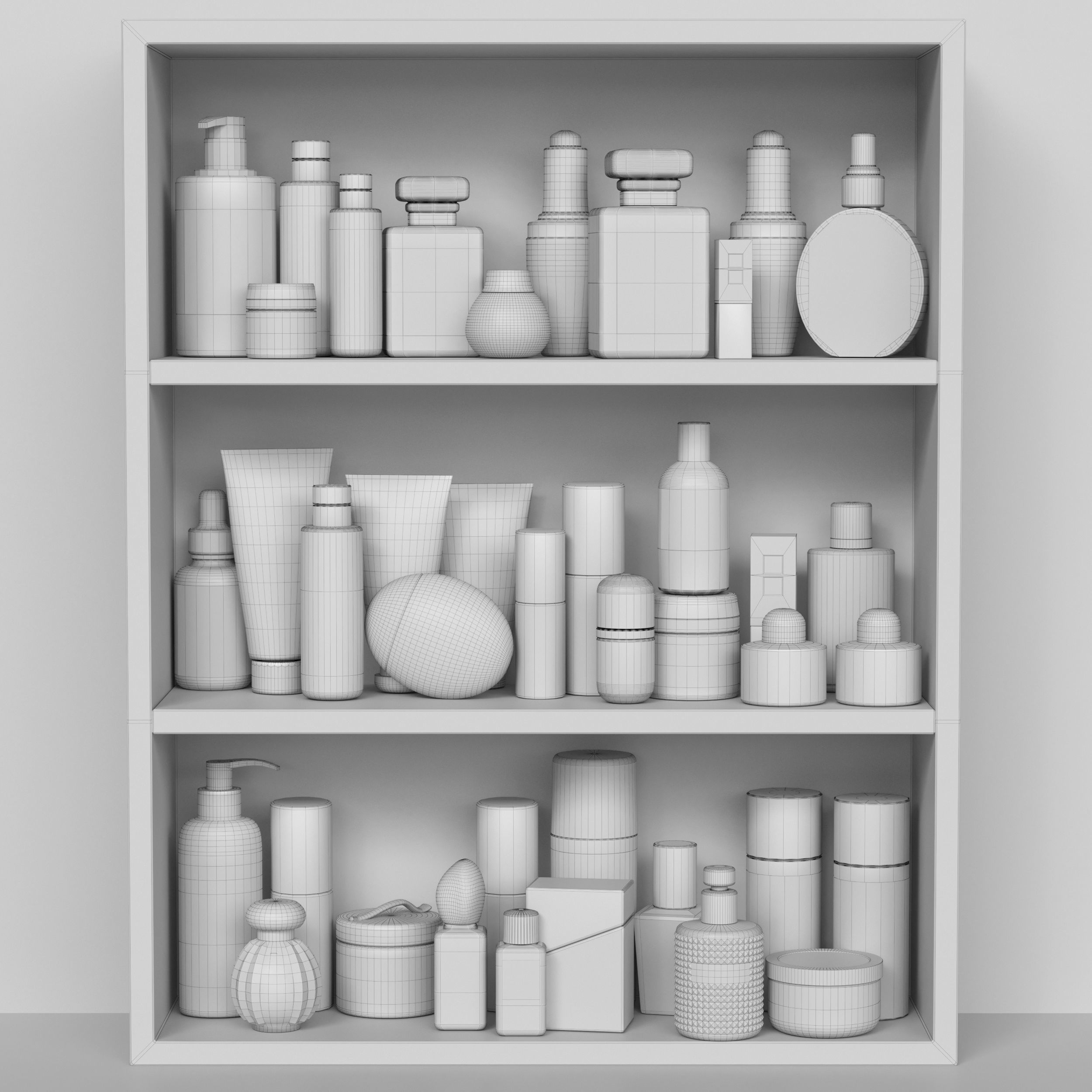 Shelf with cosmetics in a beauty salon 12 3D model_1