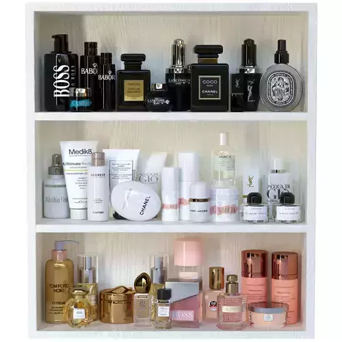 Shelf with cosmetics in a beauty salon 12
