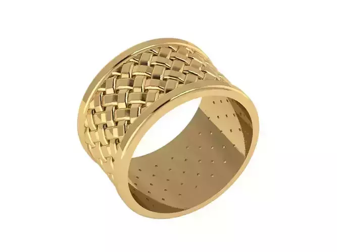 Ring067 gold - plated woven ring 3D print model