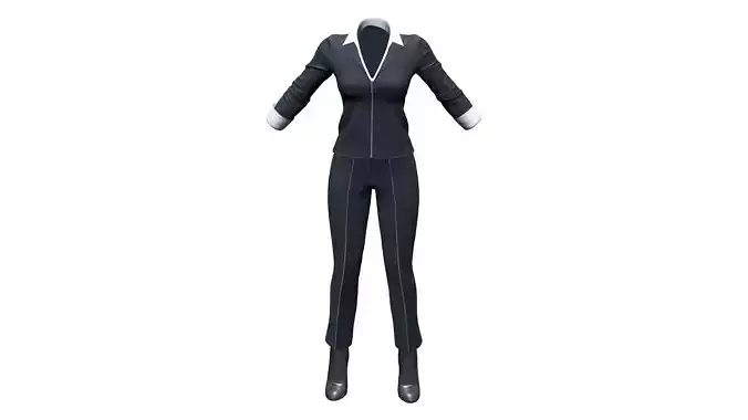 Female Secret Agent Outfit Low-poly 3D model