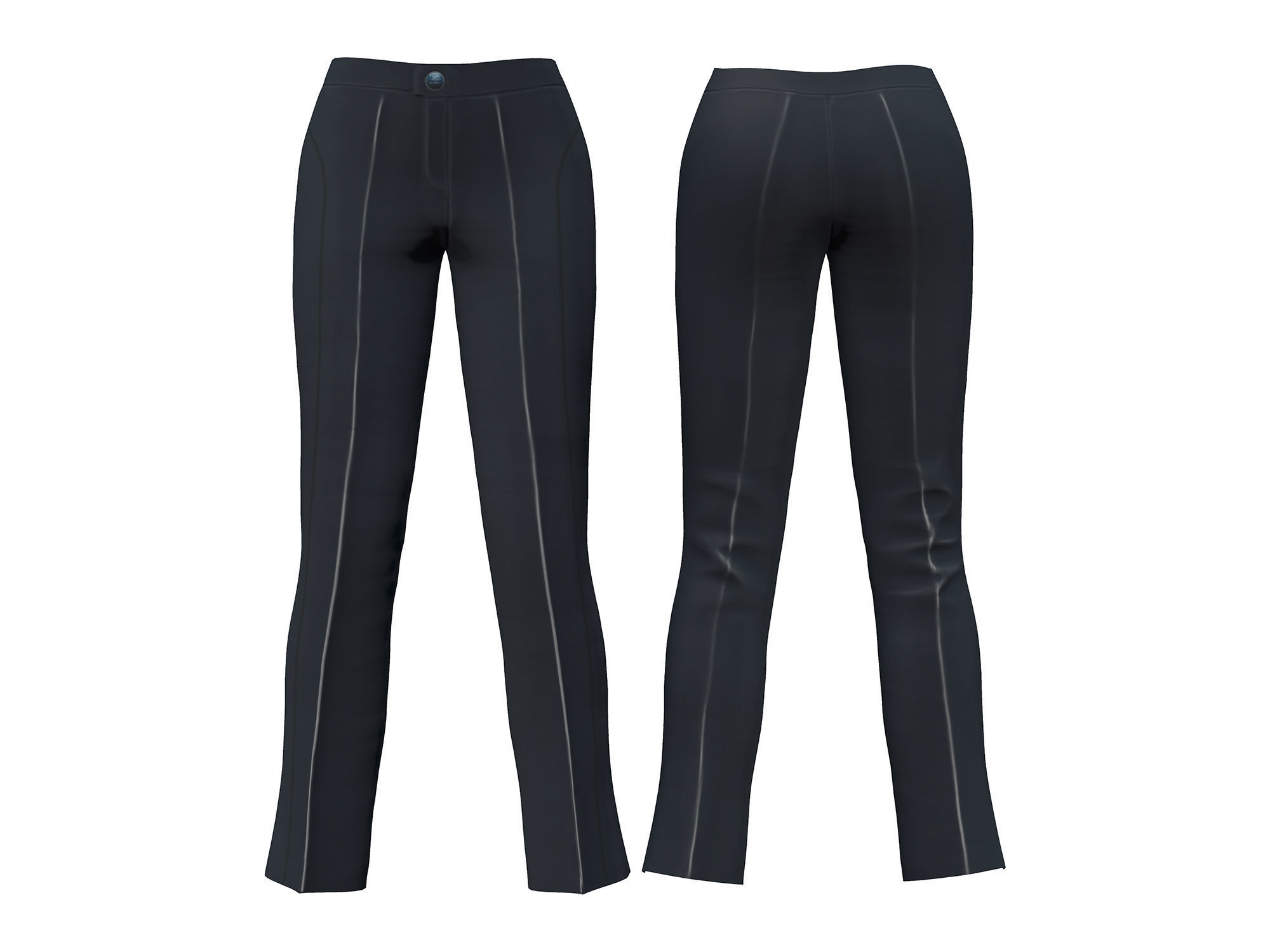 Female Secret Agent Outfit Low-poly 3D model_4