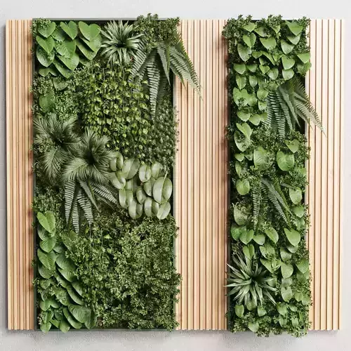 Vertical walled garden in wooden frame 21