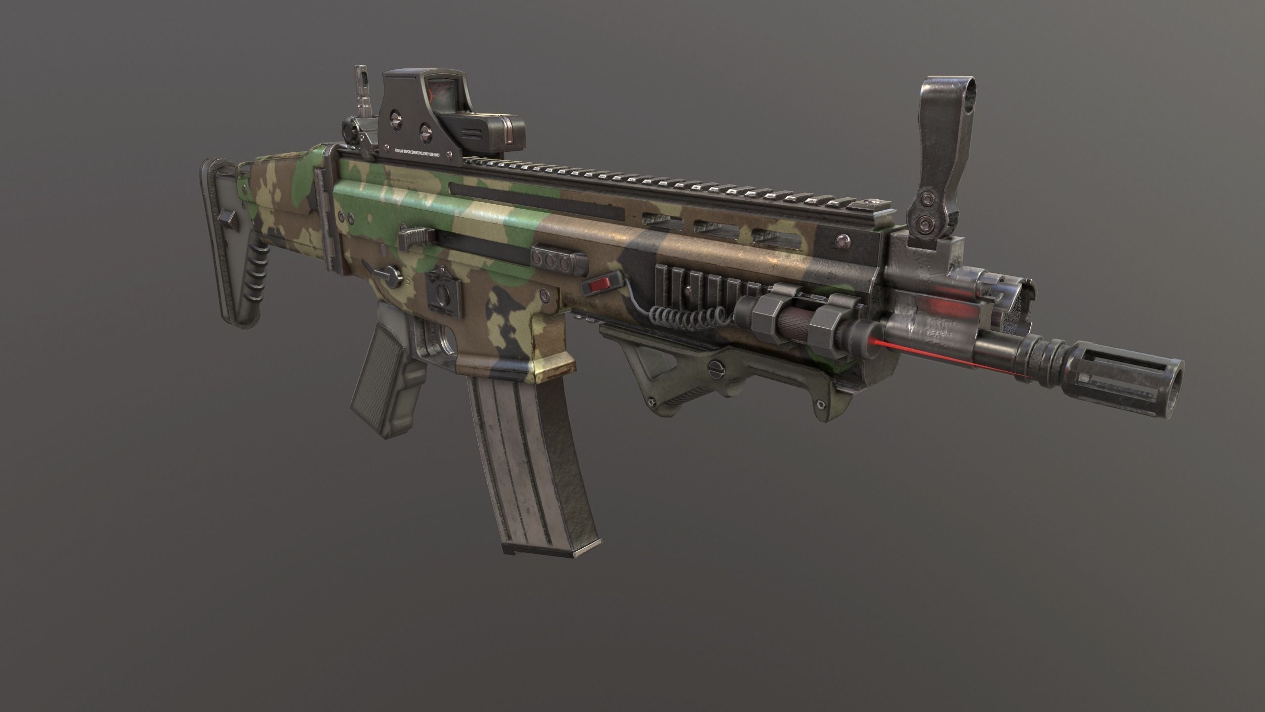 3D model FN SCAR L with attachments VR / AR / low-poly | CGTrader