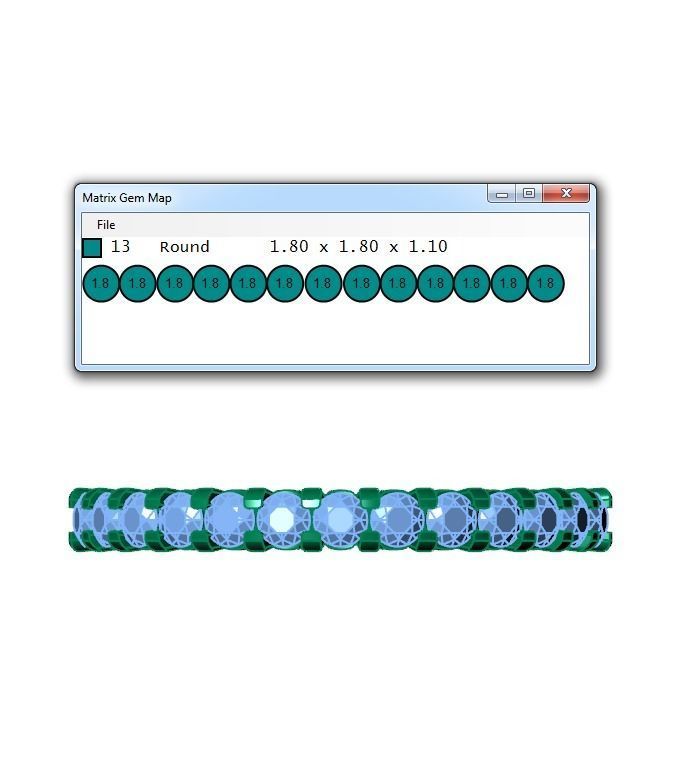 Ring069 gold band with round diamonds 3D print model_6