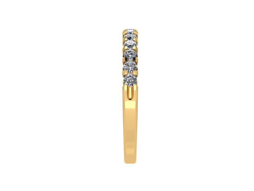 Ring069 gold band with round diamonds 3D print model_3
