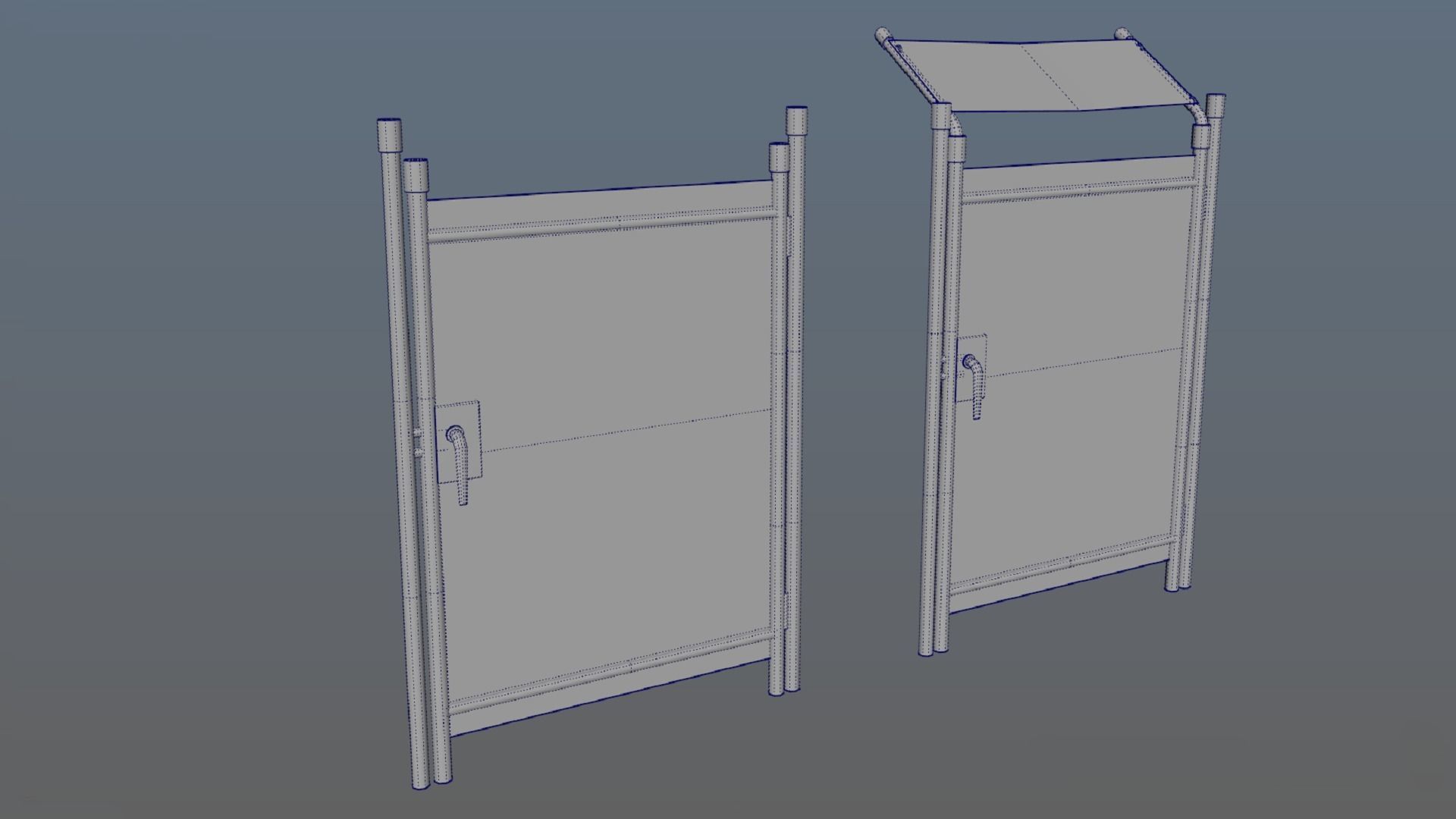 metal mesh gates Low-poly 3D model_5