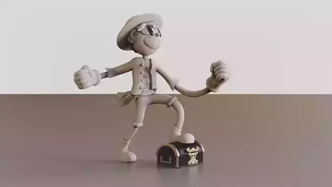 Luffy x cuphead 3D print model