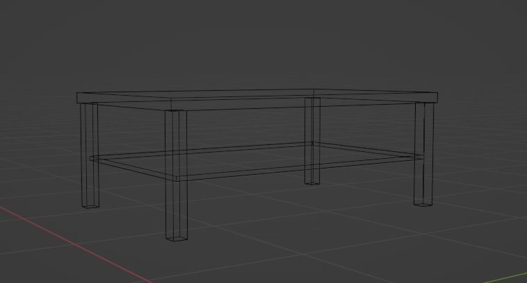 Coffee Table Low-poly 3D model_4