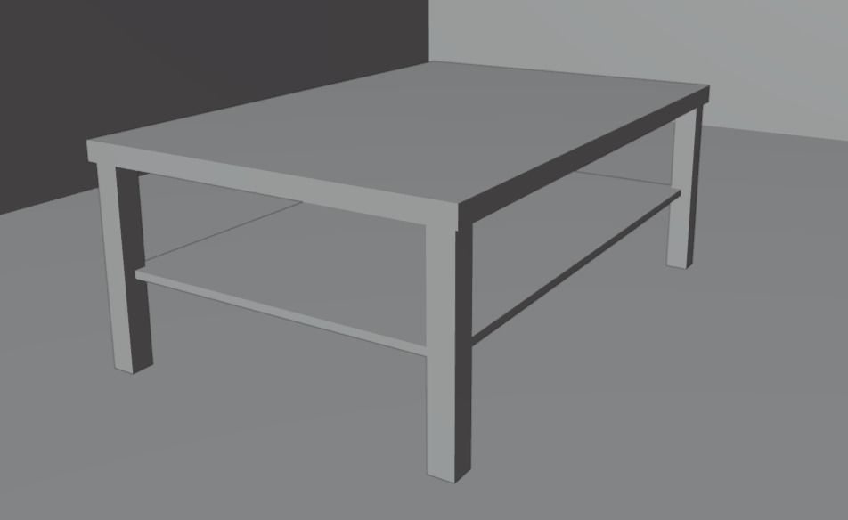 Coffee Table Low-poly 3D model_2