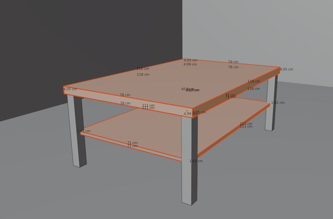 Coffee Table Low-poly 3D model_3