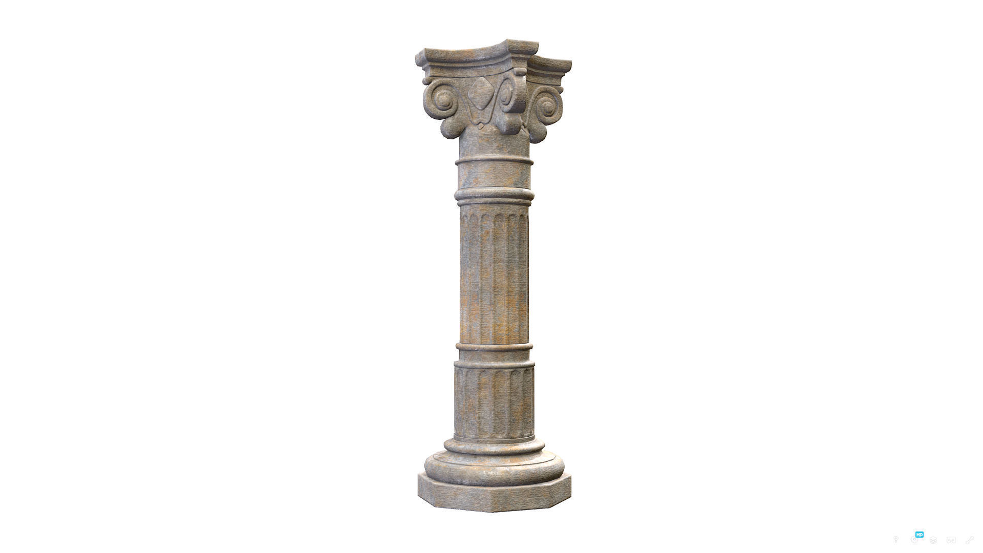 Classical Stone Column 01 - Game-ready - PBR Low-poly 3D model_1