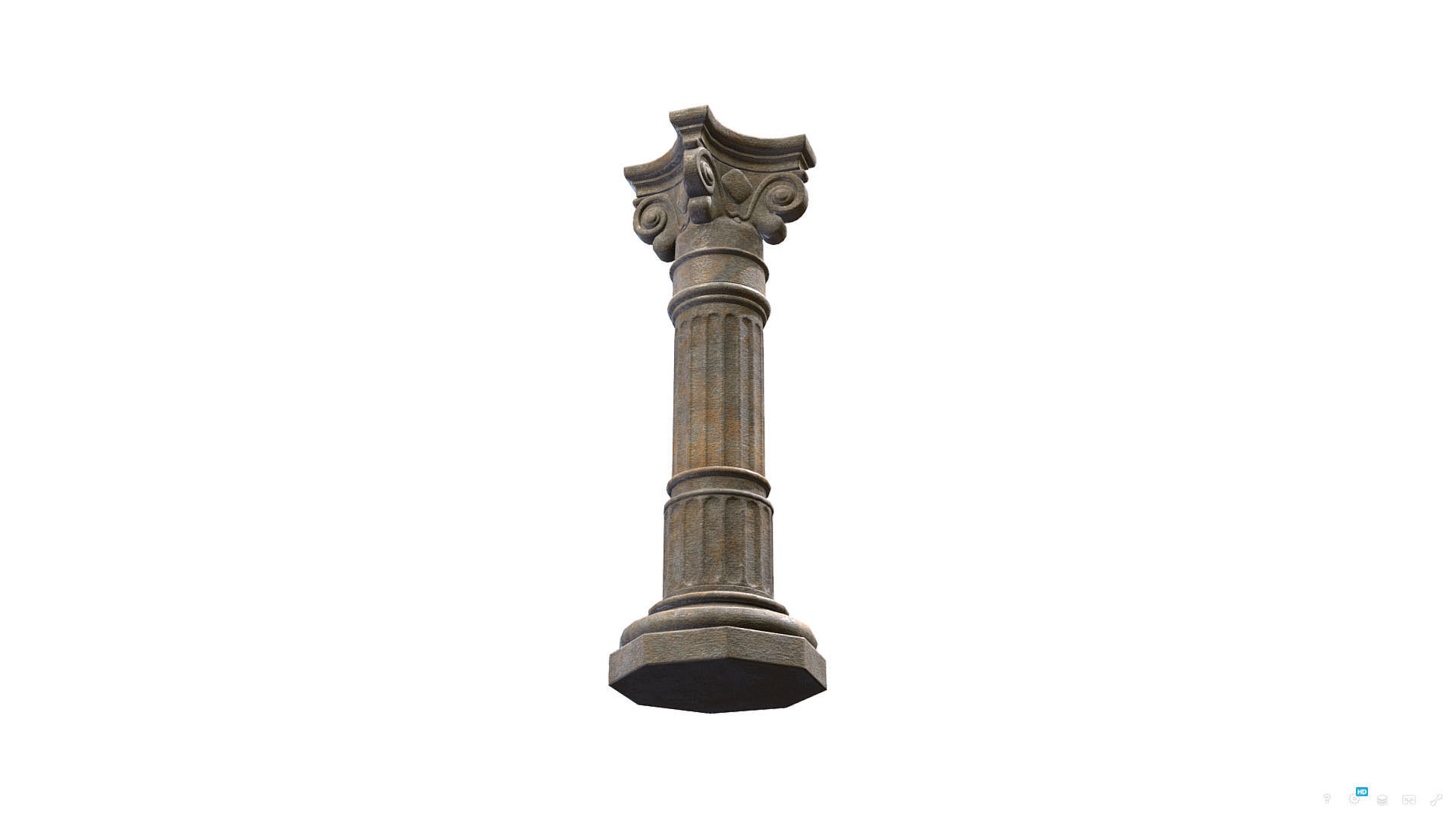 Classical Stone Column 01 - Game-ready - PBR Low-poly 3D model_5