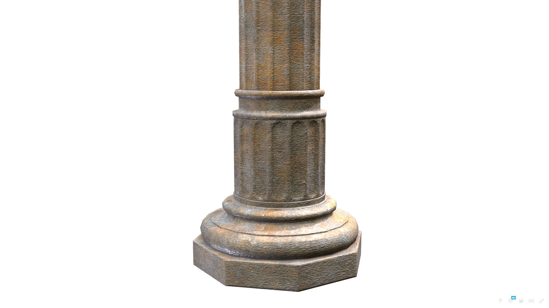 Classical Stone Column 01 - Game-ready - PBR Low-poly 3D model_3