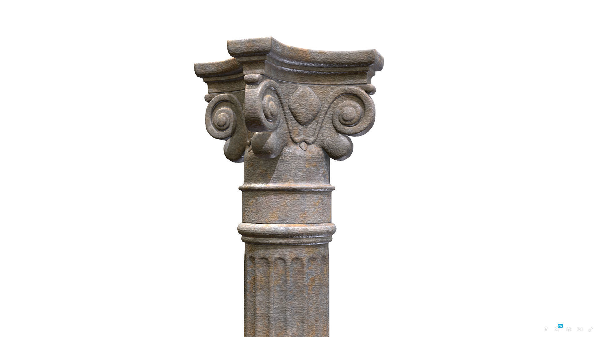 Classical Stone Column 01 - Game-ready - PBR Low-poly 3D model_2