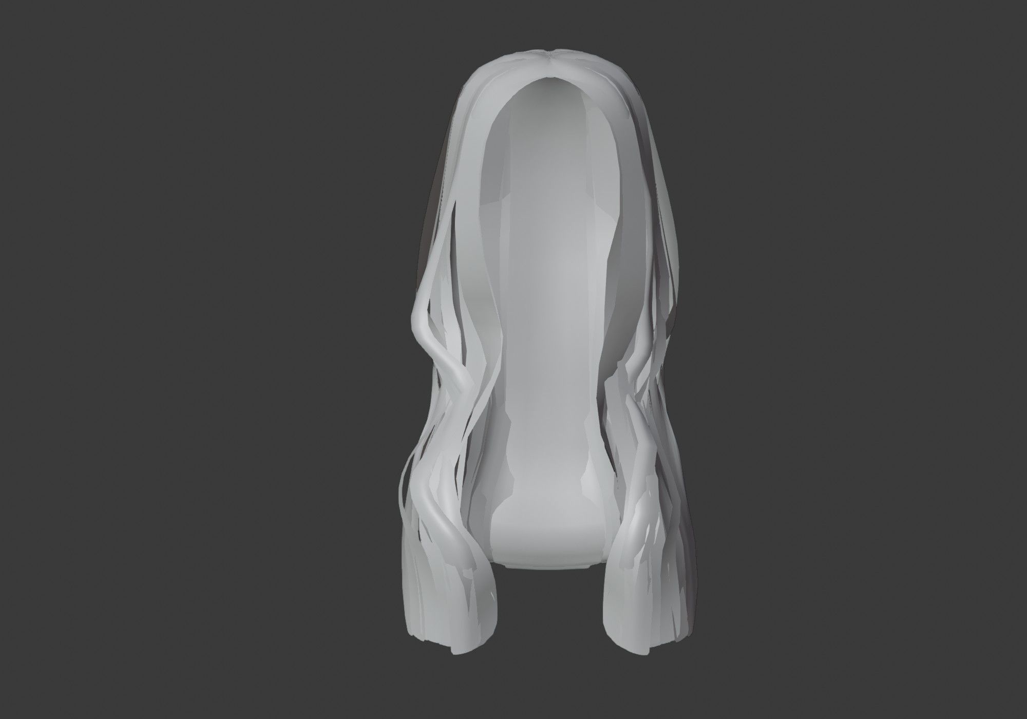 long wavy hair Low-poly 3D model_23