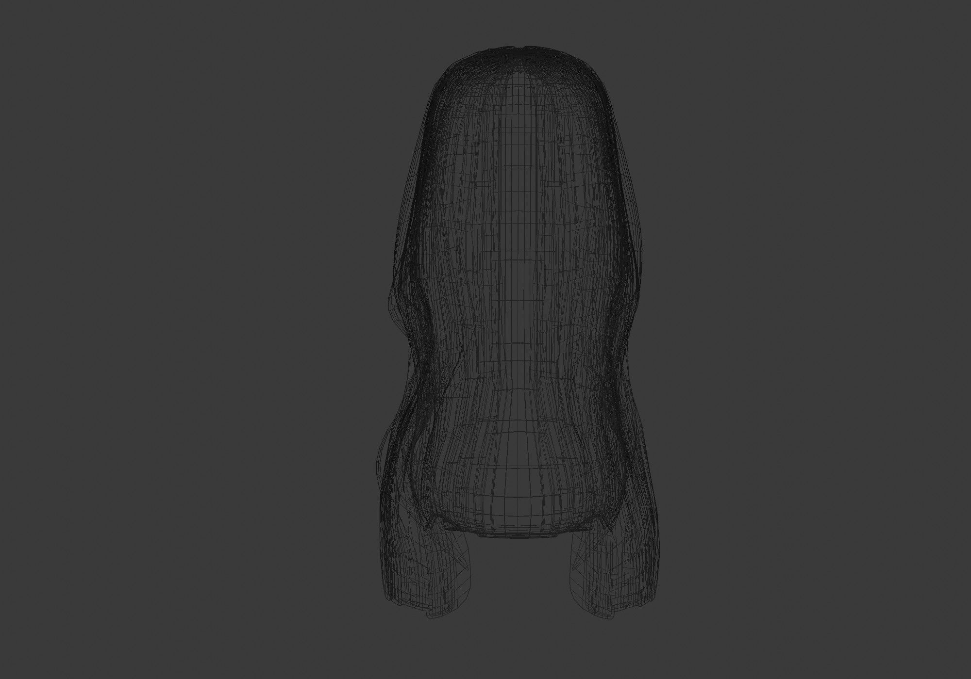 long wavy hair Low-poly 3D model_31