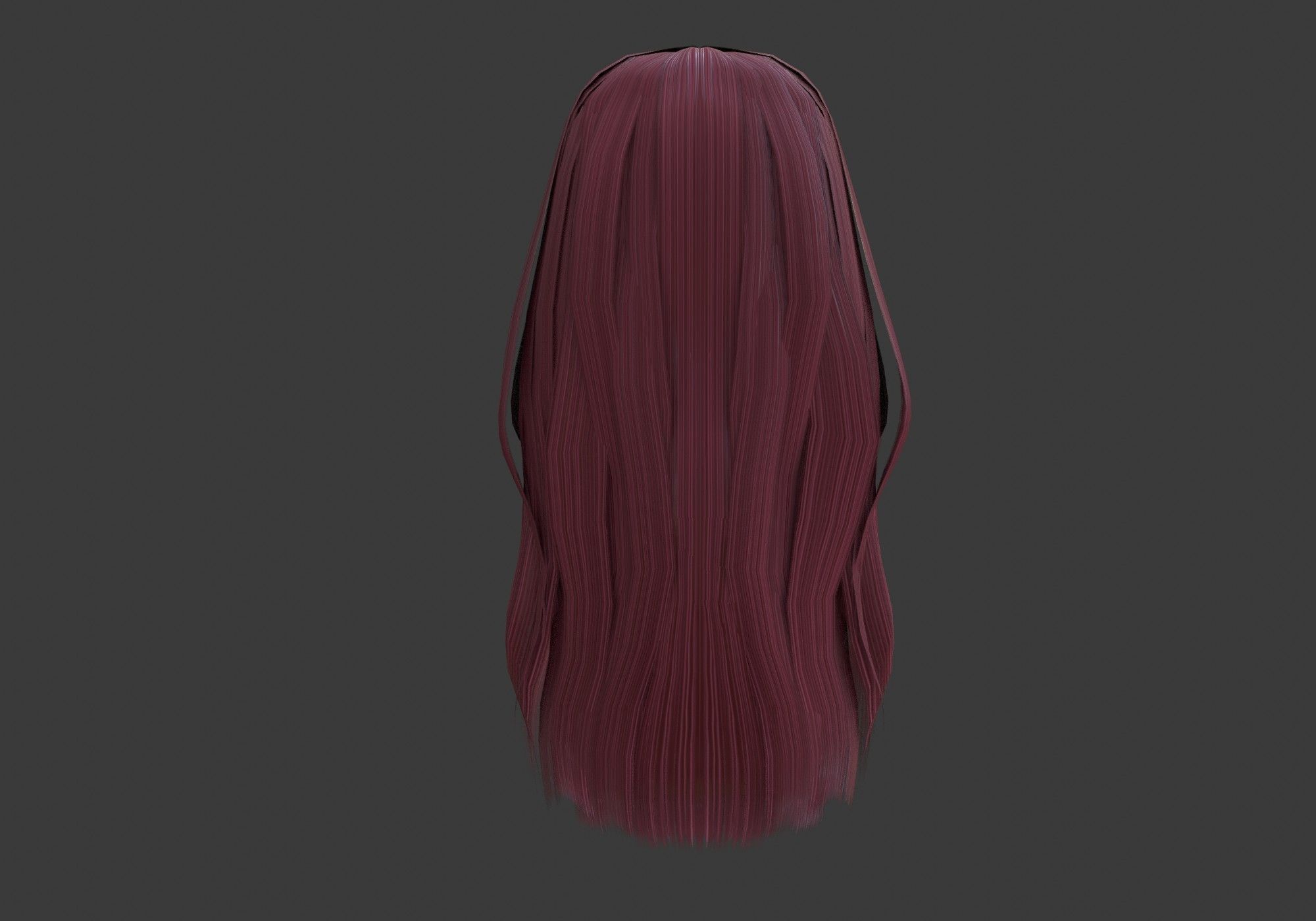 long wavy hair Low-poly 3D model_14